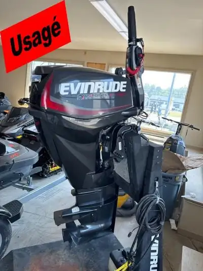 EVINRUDE 25HP À BARRE/CORDE/MANUEL 20PO 2017 Lapointe Sports Joliette concessionnaire Bombardier Pro...