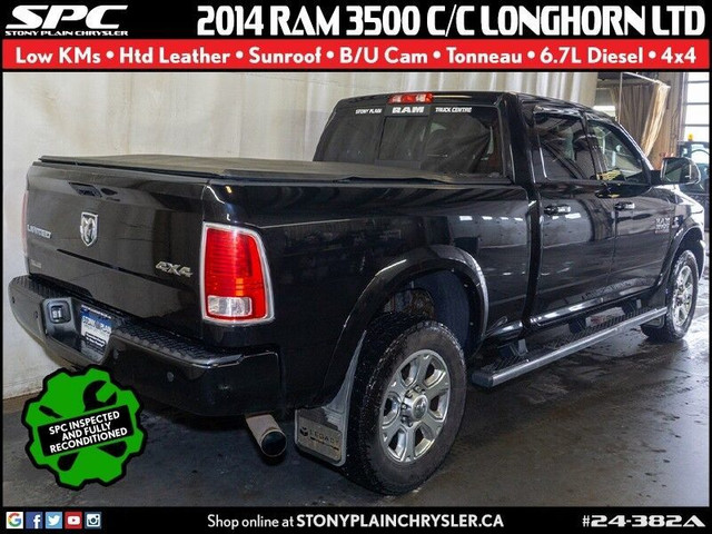  2014 Ram 3500 Longhorn Ltd - Low KMS, Htd Leather, Sunroof in Cars & Trucks in St. Albert - Image 4