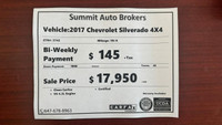Price reduced to $16,850.00 !!!!!!! 2017 Silverado LS 1500 V6 4.3 L, 4X4, this truck is equipped wit... (image 8)