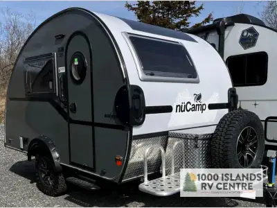 nüCamp RV TAB 320 teardrop trailer CS-S highlights: Exterior Kitchen Wet Bath Expandable Split Bed S...