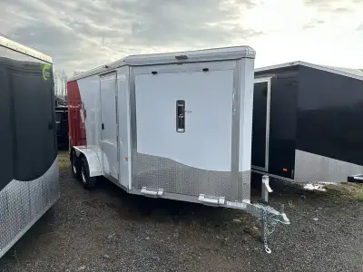 In-stock Clearance on Enclosed Snowmobile Trailers 2025 NEO NAS 7' x 18' Aluminum Snowmobile Trailer...