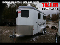 2021 USED HAWK 2 HORSE TRAILER, Horse Trailer, White,