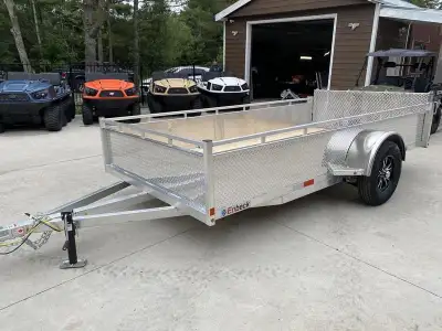 All Aluminum 6x12 utility trailer, Bifold Ramp Solid aluminum sides 17” high - Top tie down rail. 15...