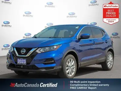 New Price! Blue 2023 Nissan Qashqai S AWD CVT with Xtronic 2.0L DOHC APPLE CAR PLAY, HEATED SEATS, B...
