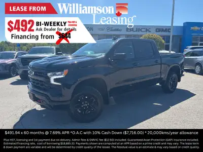 10-Speed Automatic, 4WD, Jet Black Leather.2025 Black Chevrolet Silverado 1500 LT Trail BossSave tim...