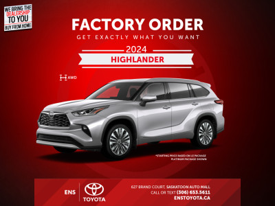 2024 Toyota Highlander - $348 B/W