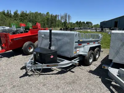 Miska Galvanized Ultra Low Pro 5 Ton Heavy Duty Dump Trailer Hot Dip Galvanized 9,990lb GVWR, 81in.x...