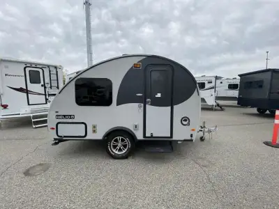 HELIO O Series teardrop trailer O3 highlights: Sleeps Three Fixed Enclosed Toilet 3.3 cu.ft. Refrige...