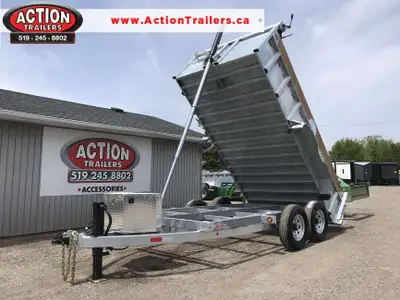 ACTION SERIES 7' X 14' DUMP TRAILER WITH 7 TON GVWR, WOOD EXTENSIONS AND TARP KIT! Handcrafted with...