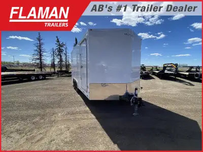 2026 ROYAL 8'X16' + 2' V-NOSE ENCLOSED CARGO TRAILER Color: White Length: 16' Straight Wall + 2' V-n...