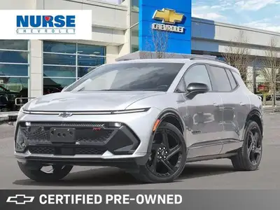 Only 3636 kms! Dealer Certified Pre-Owned. This Sterling Grey Metallic Chevrolet Equinox EV RS. *Thi...