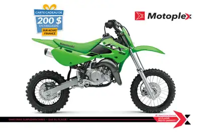 KX65 La moto hors route KX65 se révèle idéale pour initier les jeunes pilotes au motocross de compét...