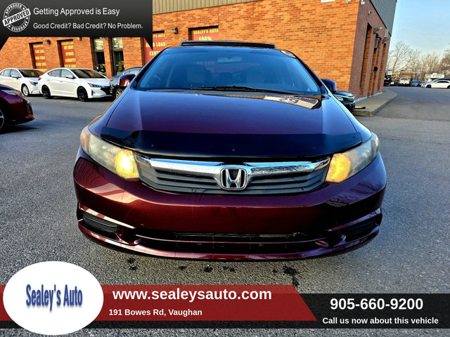 2012 Honda Civic 4dr Auto EX | SUNROOF | ALLOYS RIMS | CLEAN | N in Cars & Trucks in Markham / York Region - Image 2