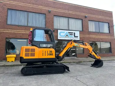 BRAND NEW LOWEST PRICE CAEL EXCAVATOR 3.5 TON WITH CAB HYDRAULIC THUMB & SWING BOOM, Heat AC FINANCE...