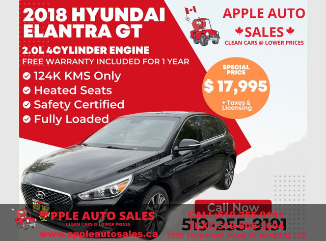 2018 Hyundai Elantra GT Base in Cars & Trucks in Windsor Region