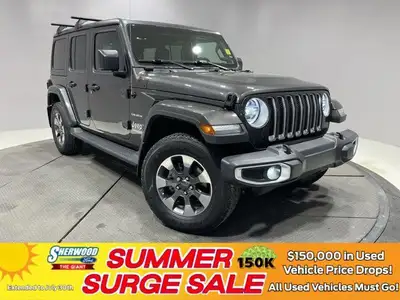 LED LIGHTING GROUP, BLACK LEATHER-FACED SEATS W/SAHARA LOGO, REMOTE PROXIMITY KEYLESS ENTRY, ALPINE...