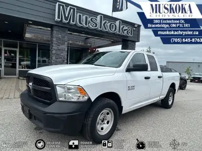 This RAM 1500 TRADESMAN, with a V6 Cylinder Engine engine, features a TRANSMISSION: 8-SPEED TORQUEFL...