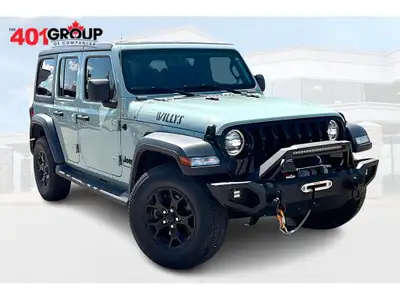 Clean Carfax Report | Jeep Wrangler Unlimited Willys | 4X4 | 3.6L I-4 Hybrid | 8.4 Inch Touchscreen...
