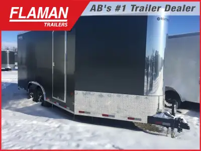 2024 ROYAL 8'X16' + 4' V-NOSE ENCLOSED SLED TRAILER Color: Charcoal Axles: (2) 3500lb Spring Brakes:...