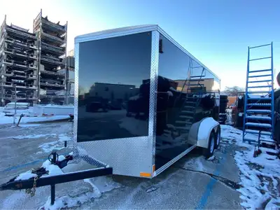 Brand new 80x16 plus V nose enclosed trailer. 80” high 78 to roof trim heavy duty tubular frame upgr...