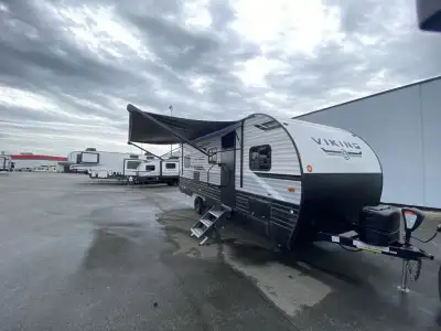 Viking travel trailer 252DBUS highlights: Murphy Bed Bunk Beds Dual Entry Doors Pass-Through Storage...