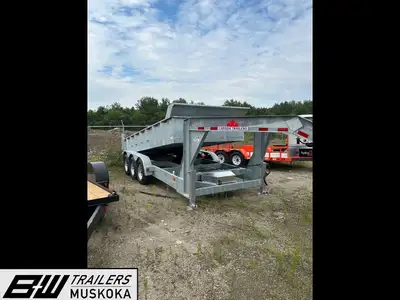 Canada Trailers Gooseneck Dump Trailer 7ft by 16ft 14749lbs payload 21000 lbs GVWR See more inventor...
