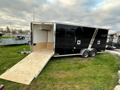 Legend 7.5 X 23 Explorer Snowmobile Trailer in Black Features: 7’ Height Rear and Front Ramp Fuel Do...