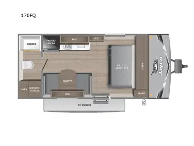 Jayco Jay Flight SLX Sport Edition travel trailer 170FQ highlights: Full Rear Bath 8,000 BTU Wall Mo...