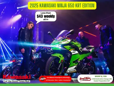 Less than $43 Weekly, All-in On the RoadOur 2025 Kawasaki Ninja 650 KRT Edition isn’t just a motorcy...
