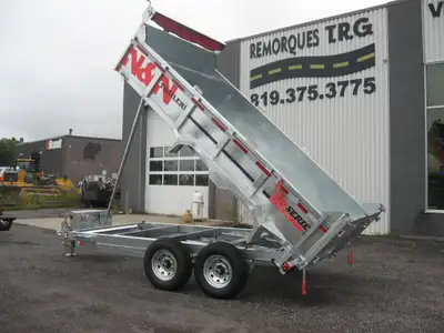 Gros Dompeur 7X14 Galvanisé a chaud 2 essieux 7000 lbs chacune Acier 11 gauge (le plus épais sur le...