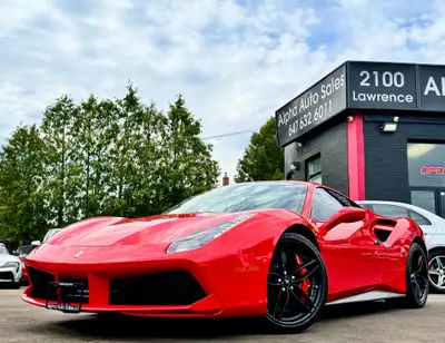 Ferrari 488 GTB Coupe - Rosso Corsa Exterior on Black Interior w/ Red Stitching - Carfax Verified -...