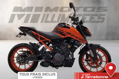 KTM 200 DUKE 2022 Orange et Noir 3063 km au compteur. Motos Illimitées Terrebonne. Prix de vente inc...