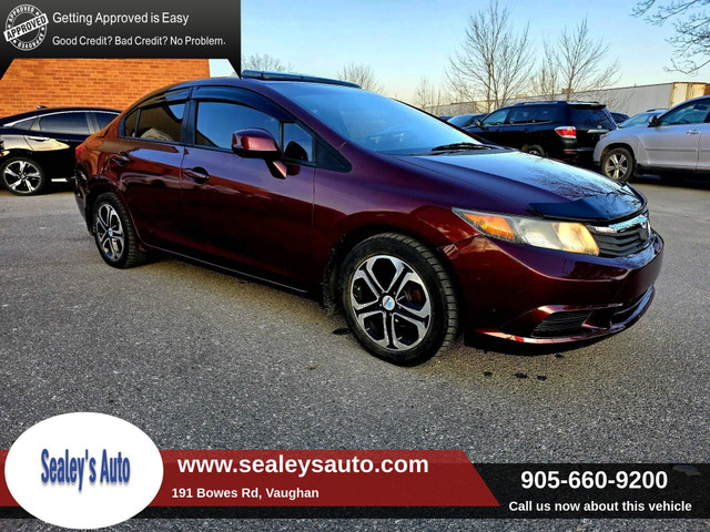 2012 Honda Civic 4dr Auto EX | SUNROOF | ALLOYS RIMS | CLEAN | N in Cars & Trucks in Markham / York Region - Image 3