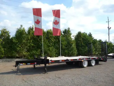 Miska Tandem Dually Equipment Floats 102in.x20'+5' Beavertail Deckover Call or Visit miskatrailers.c...