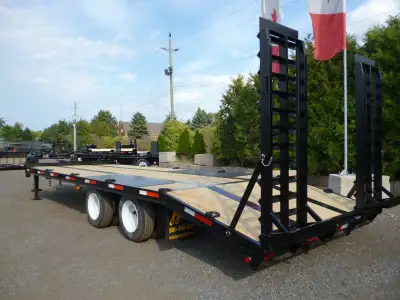 Miska Tandem Dually Equipment Floats 102in.x20'+5' Beavertail Deckover Call or Visit miskatrailers.c...