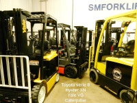 Chariots Hyster Yale Toyota Cat electric forklifts 514-895-4095 