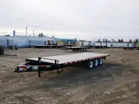 2024 SWS 24' Deck Over Wheel Trailer w/ Pull Out Ramps (3) 7K Ax