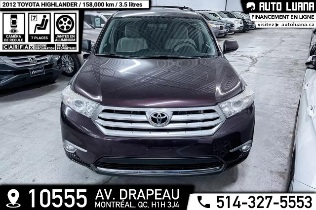 2012 TOYOTA Highlander AWD/7 PLACES/CAMERA RECUL/MAGS/158,000km in Cars & Trucks in City of Montréal - Image 2