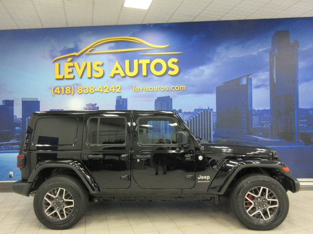 JEEP WRANGLER 2024 UNLIMITED SAHARA CUIR NOIR / GPS / TOUT EQUIP dans Autos et camions  à Lévis