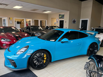 2018 Porsche 911 GT3 Coupe Miami Blue Carbon Bucket Seats Clean 