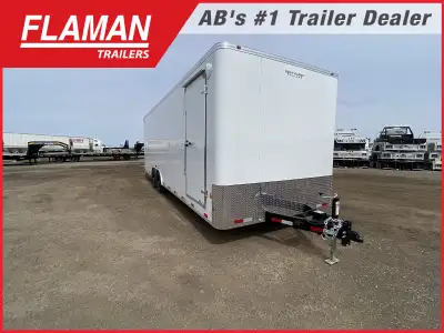 2026 Royal 8'x24' Enclosed Flat Front Cargo Trailer Color: White (2) 5200lb Lippert Spring Axles Tir...
