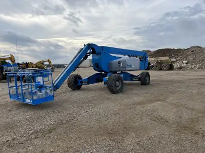 Articulating man lift, 2012 Genie model Z135/80. This boom lift has a platform height of 135 feet gi...