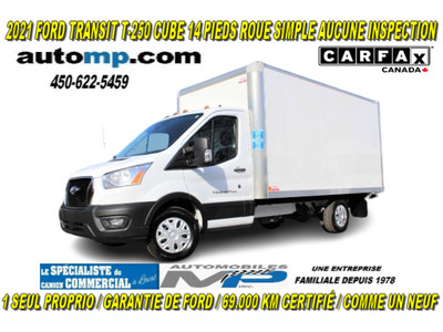  2021 Ford Transit Cargo Van T-250 CUBE 14 PIEDS 69.000 KM ROUE 