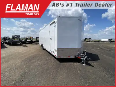 2026 ROYAL 8'X24' + 2' V-NOSE ENCLOSED CARGO TRAILER Color: White (2) 5200lb Lippert Spring Axles Ti...