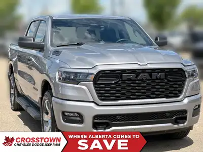 This 2025 RAM 1500 TRADESMAN CREW CAB 4X4 has the following options Cloth Bench Seat, Remote Start S...