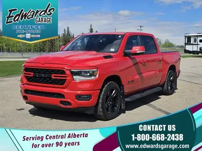 This 2022 Ram 1500 Sport is a feature-packed truck designed for comfort, safety, and performance. It...
