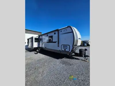 Forest River Wildwood Heritage Glen travel trailer 308RL highlights: Custom King Bed Kitchen Island...