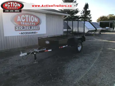 ACTION ESSENTIALS SERIES 4' X 8' STEEL UTILITY TRAILER WITH REAR MESHED STRAIGHT GATE! Built locally...