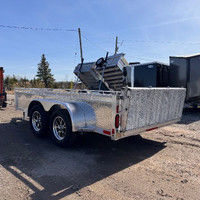 Aluminum 7x16 Tandem Axle Landscape Utility trailer Byfold rear 