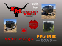 2023 Prairie Road 5x10 Cargo Trailer Single Axle Black Ramp Door